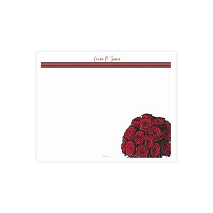Personalized Note Card: Add a Personal Touch with Customized Stationery for Every Occasion. Red Roses Notecard Bundles (envelopes included)
