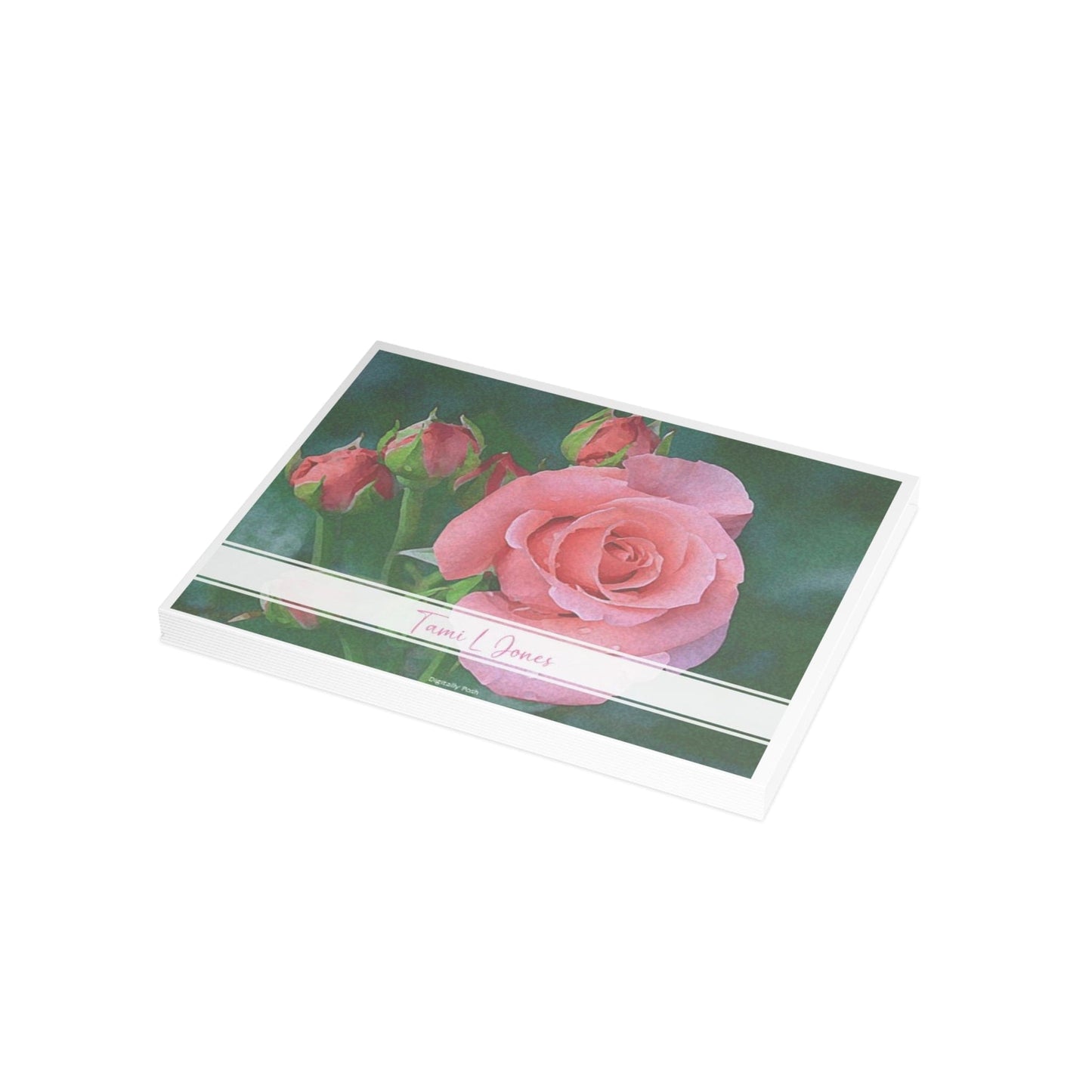Personalized Note Card: Add a Personal Touch with Customized Stationery for Every Occasion. Pink Rose Notecard Bundles (envelopes included)