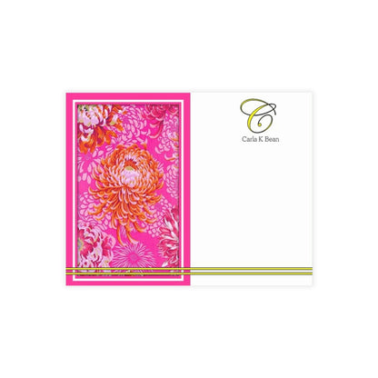 Personalized Note Card: Add a Personal Touch with Customized Stationery for Every Occasion. Pink Blooming Flowers Notecard