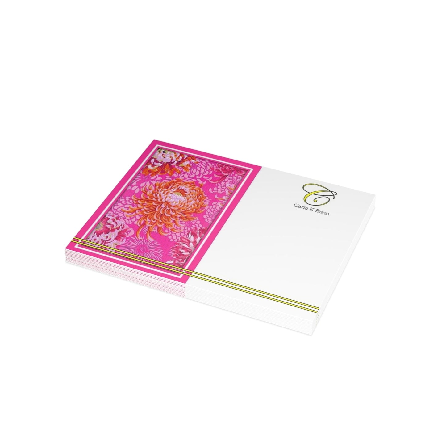 Personalized Note Card: Add a Personal Touch with Customized Stationery for Every Occasion. Pink Blooming Flowers Notecard