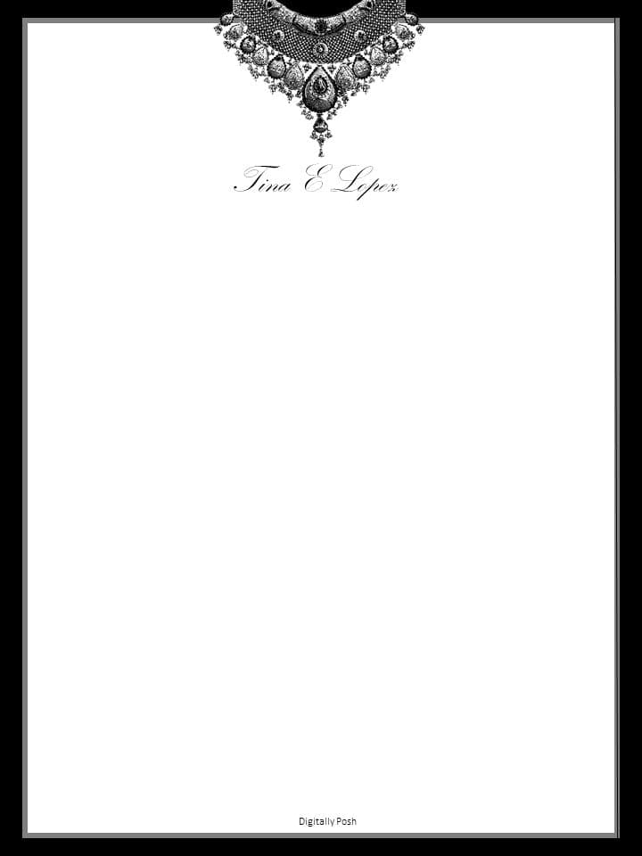 Personalized Letterhead: Make Your Mark with Custom Stationery for Professional Correspondence. Black Jewels Letterhead