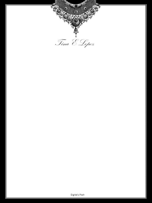 Personalized Letterhead: Make Your Mark with Custom Stationery for Professional Correspondence. Black Jewels Letterhead