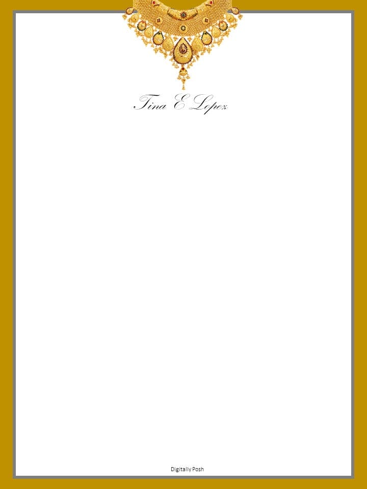 Personalized Letterhead: Make Your Mark with Custom Stationery for Professional Correspondence. Jewels Letterhead