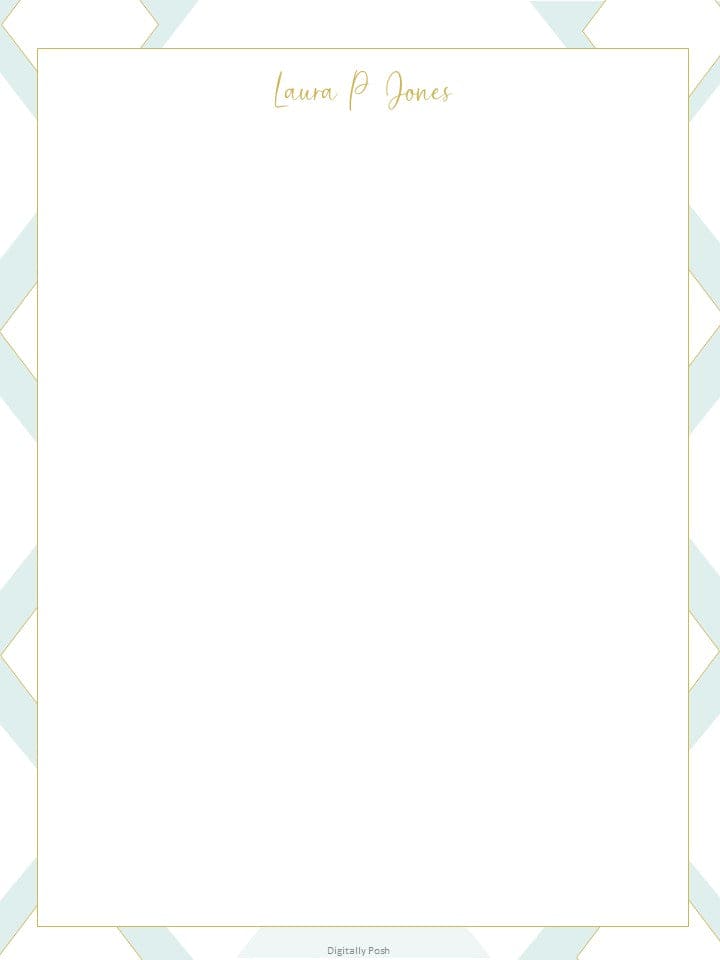 Personalized Letterhead: Make Your Mark with Custom Stationery for Professional Correspondence. Soft Teal Letterhead