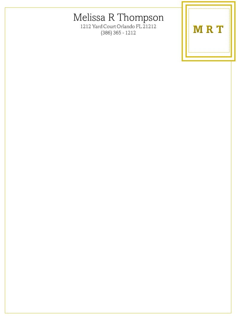 Personalized Letterhead: Make Your Mark with Custom Stationery for Professional Correspondence. Initials Letterhead