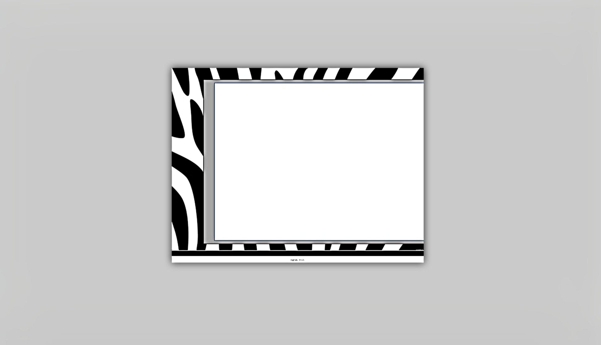 Printable Zebra Print Note Card | Note Card Printable | Flat Note Card | Instant Download