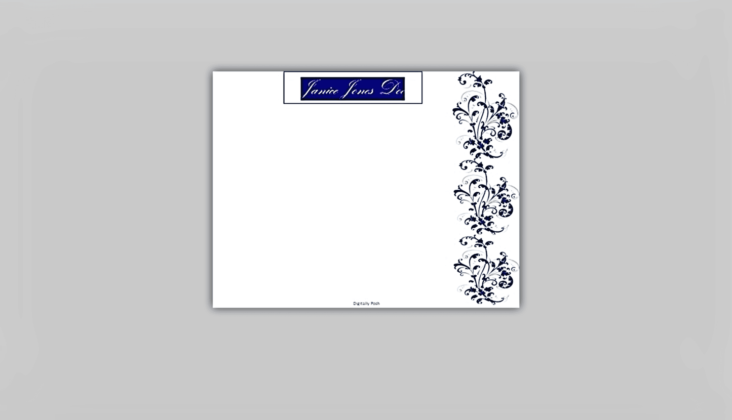 Personalized Note Card: Add a Personal Touch with Customized Stationery for Every Occasion. Elegantly Blue Notecard