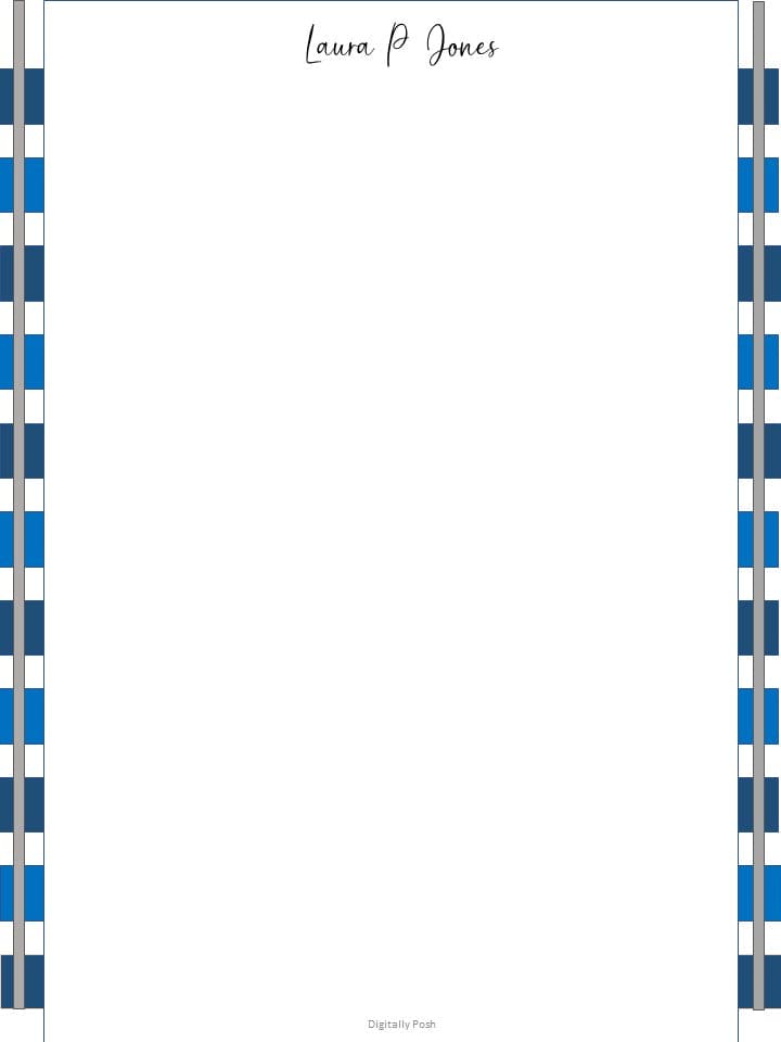 Checkered Blue Stationery
